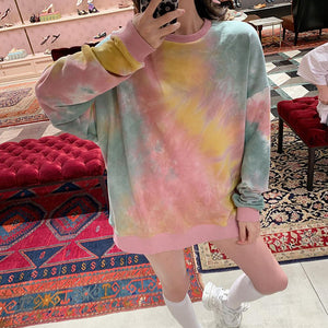 Women Long Sleeve Tie Dye Sweatshirt