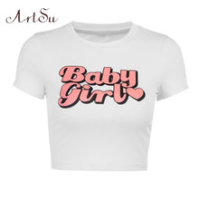 Load image into Gallery viewer, ARTSU Women Candy Color Cute Print Crop Top