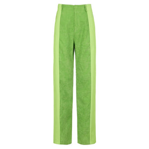 CUTE AND PSYCHO Women Patchwork High Waist Wide Leg Trouser