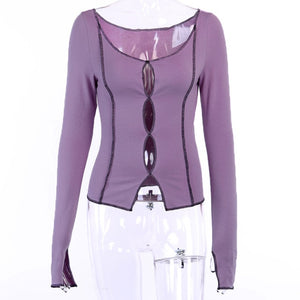 HIRIGIN Women Punk Style Off Shoulder Top