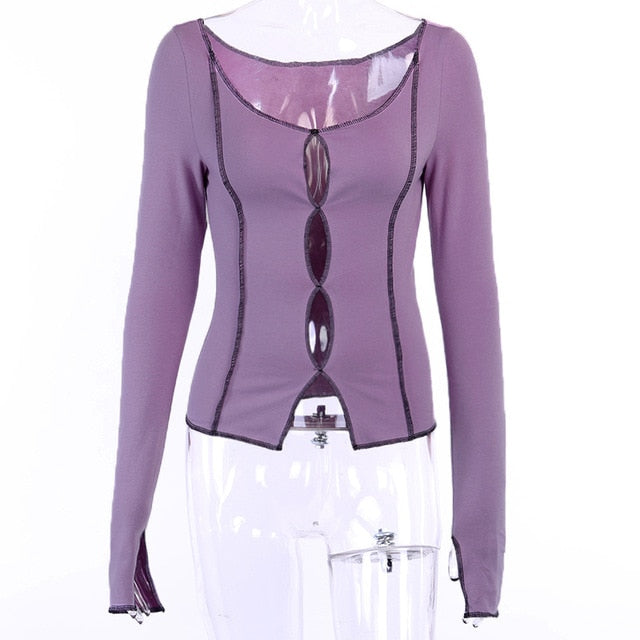 HIRIGIN Women Punk Style Off Shoulder Top