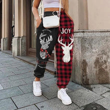 Load image into Gallery viewer, LIPSWAG Women Skull Pattern Print Patchwork Pants