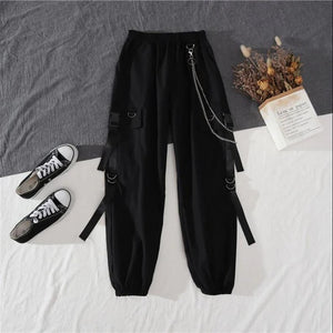 HWLZLTZHT Women Two-piece Suit Chain Long Sleeve+Ribbon Pants