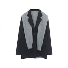 Load image into Gallery viewer, [EAM] Women Knitted Shawl Spliced Blazer Jacket