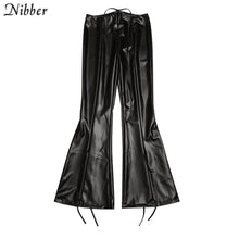 Load image into Gallery viewer, NIBBER Women Bandage Hollow Style PU Leather Pants