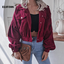 Load image into Gallery viewer, ELSVIOS Women Corduroy Lantern Jacket