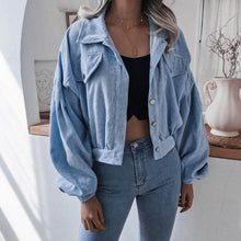 Load image into Gallery viewer, ELSVIOS Women Corduroy Lantern Jacket