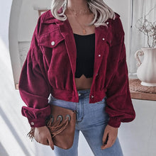 Load image into Gallery viewer, ELSVIOS Women Corduroy Lantern Jacket