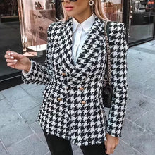 Load image into Gallery viewer, KLACWAYA Women Tweed Vintage Thick Plaid Coat