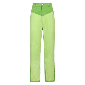 RAPWRITER Women Vintage 90S Patched Corduroy Pants