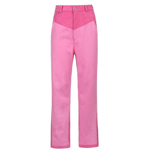 RAPWRITER Women Vintage 90S Patched Corduroy Pants