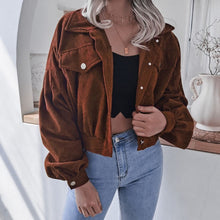 Load image into Gallery viewer, ELSVIOS Women Corduroy Lantern Jacket