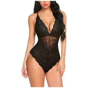 COOKI Women Backless Lace Bodysuit