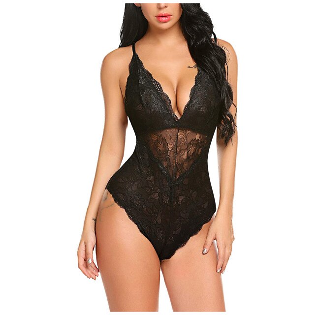 COOKI Women Backless Lace Bodysuit