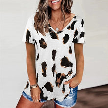 Load image into Gallery viewer, LUSOFIE Women Leopard V Neck Long Sleeve Loose Top