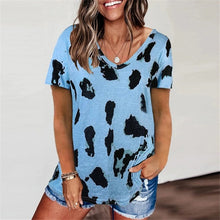 Load image into Gallery viewer, LUSOFIE Women Leopard V Neck Long Sleeve Loose Top