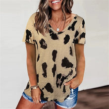 Load image into Gallery viewer, LUSOFIE Women Leopard V Neck Long Sleeve Loose Top