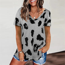 Load image into Gallery viewer, LUSOFIE Women Leopard V Neck Long Sleeve Loose Top