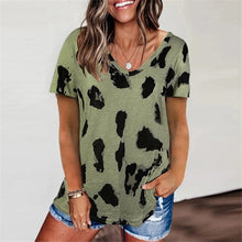 Load image into Gallery viewer, LUSOFIE Women Leopard V Neck Long Sleeve Loose Top