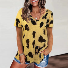 Load image into Gallery viewer, LUSOFIE Women Leopard V Neck Long Sleeve Loose Top
