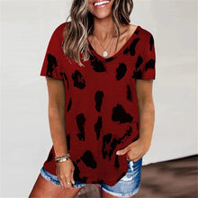 Load image into Gallery viewer, LUSOFIE Women Leopard V Neck Long Sleeve Loose Top