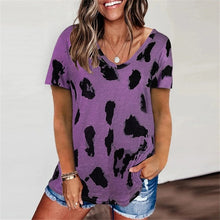Load image into Gallery viewer, LUSOFIE Women Leopard V Neck Long Sleeve Loose Top