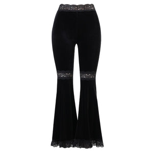 INSGOTH Women High Waist Flared Pants