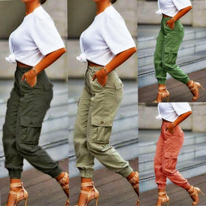 YSKKT Women High Waist Pocket Slim Sweatpants