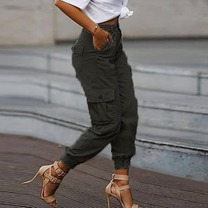 YSKKT Women High Waist Pocket Slim Sweatpants