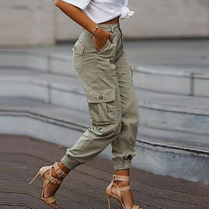 YSKKT Women High Waist Pocket Slim Sweatpants