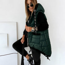 Load image into Gallery viewer, UMEKO Women Sleeveless Hooded Sleeveless Quilted Jacket
