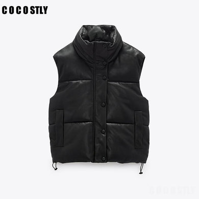 COCOSTLY Women Faux Leather Vest