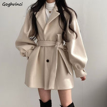 Load image into Gallery viewer, GOGHVINCI Women Wool Blend Slim Fit Coat