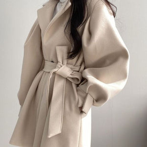 GOGHVINCI Women Wool Blend Slim Fit Coat