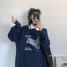 Load image into Gallery viewer, VOLAC Women Vintage Polo Collar Oversized Hoodie