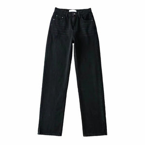 WIXRA Women Cotton Side Cut High Waist Jeans