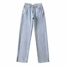 Load image into Gallery viewer, WIXRA Women Cotton Side Cut High Waist Jeans