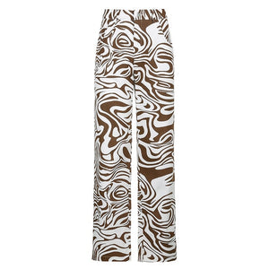 IAMHOTTY Women Zebra Print Straight Pants