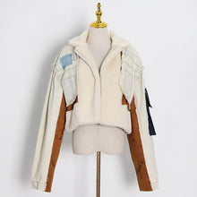 Load image into Gallery viewer, TWOTWINSTYLE Women Patchwork Wool Denim Jacket