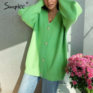 SIMPLEE Women Casual Long Knitted Cardigan