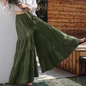 ZANZEA Women Casual Elastic Waist Long Pants