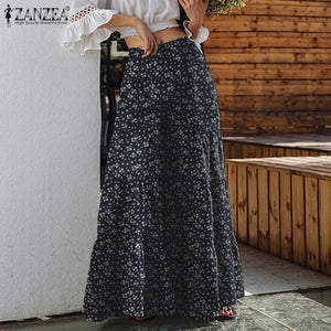 ZANZEA Women Casual Elastic Waist Long Plus Size Pants