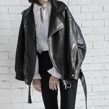 Load image into Gallery viewer, [EAM] Women Loose PU Leather Jacket