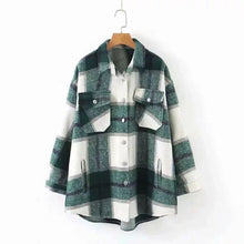 Load image into Gallery viewer, WIXRA Women Plaid Turn Down Collar Shirt