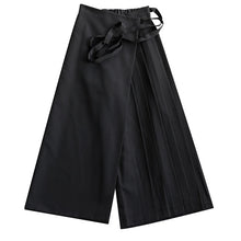 Load image into Gallery viewer, [EAM] Women High Elastic Waist Black Pleated Split Wide Leg Trousers