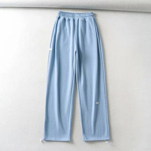 WIXRA Women Straight Elastic Waist Letter Print Sweatpants