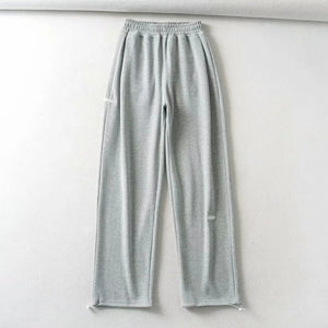 WIXRA Women Straight Elastic Waist Letter Print Sweatpants