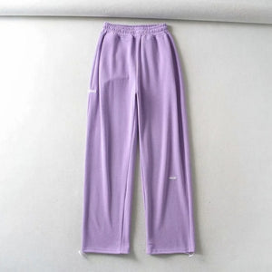 WIXRA Women Straight Elastic Waist Letter Print Sweatpants