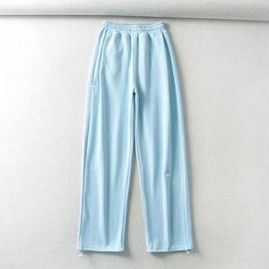 WIXRA Women Straight Elastic Waist Letter Print Sweatpants