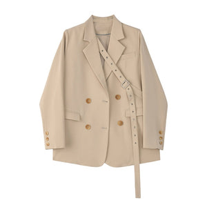 [EAM] Women Loose Fit Big Size Blazer Jacket